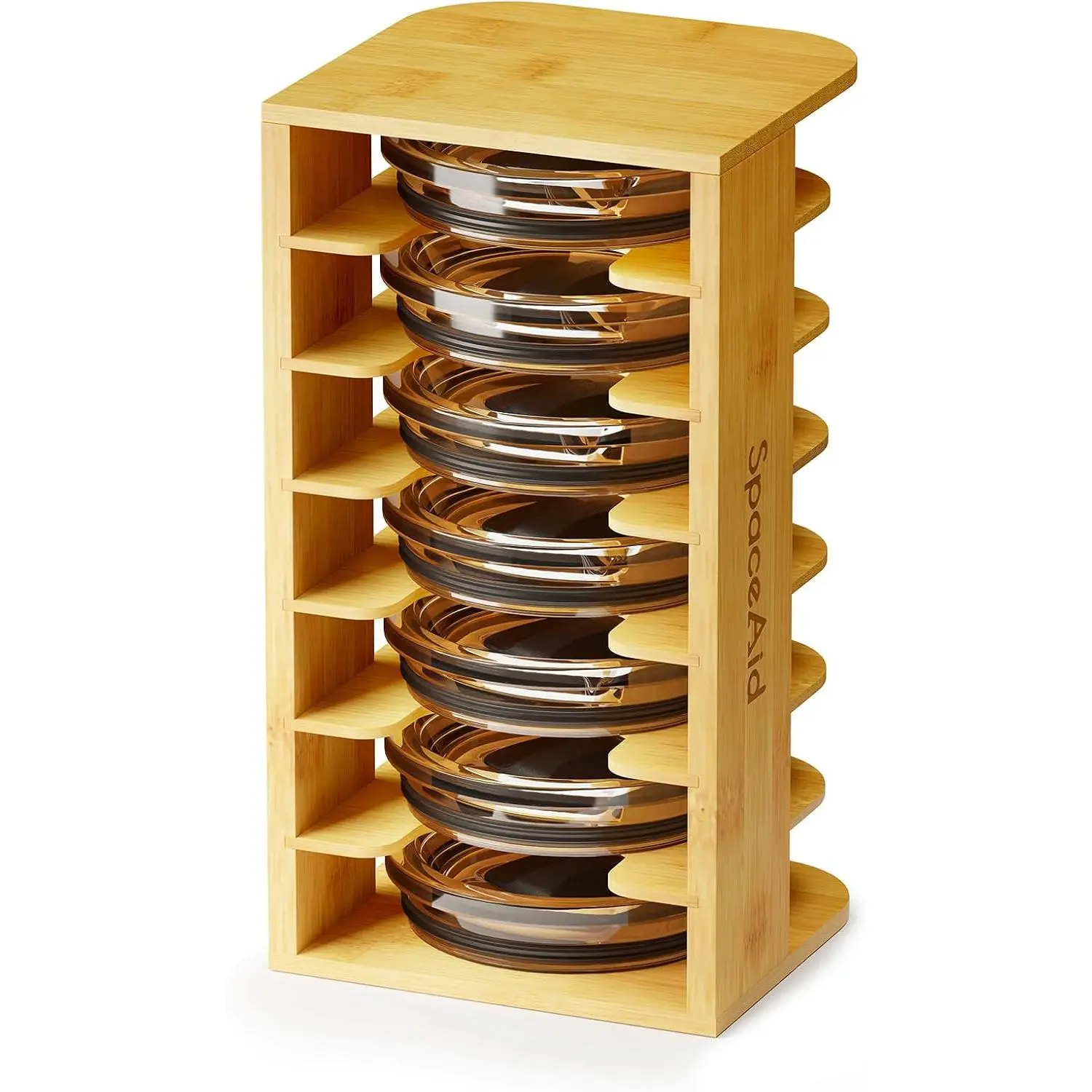 Tumbler Lid Organizer for Kitchen Cabinet, Water Bottle Lid Organizer for Cabinet Organization, Cup Mini  Organizers Storage Holder for Cupboard Coffee (7-Tier)