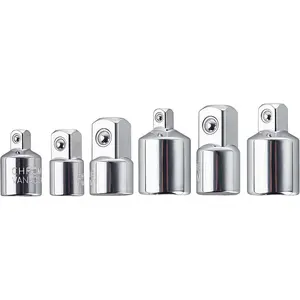 6pcs Ratchet Wrench Socket Converter Sleeve Adapter, 1/4" 1/2" 3/8",Stainless Steel