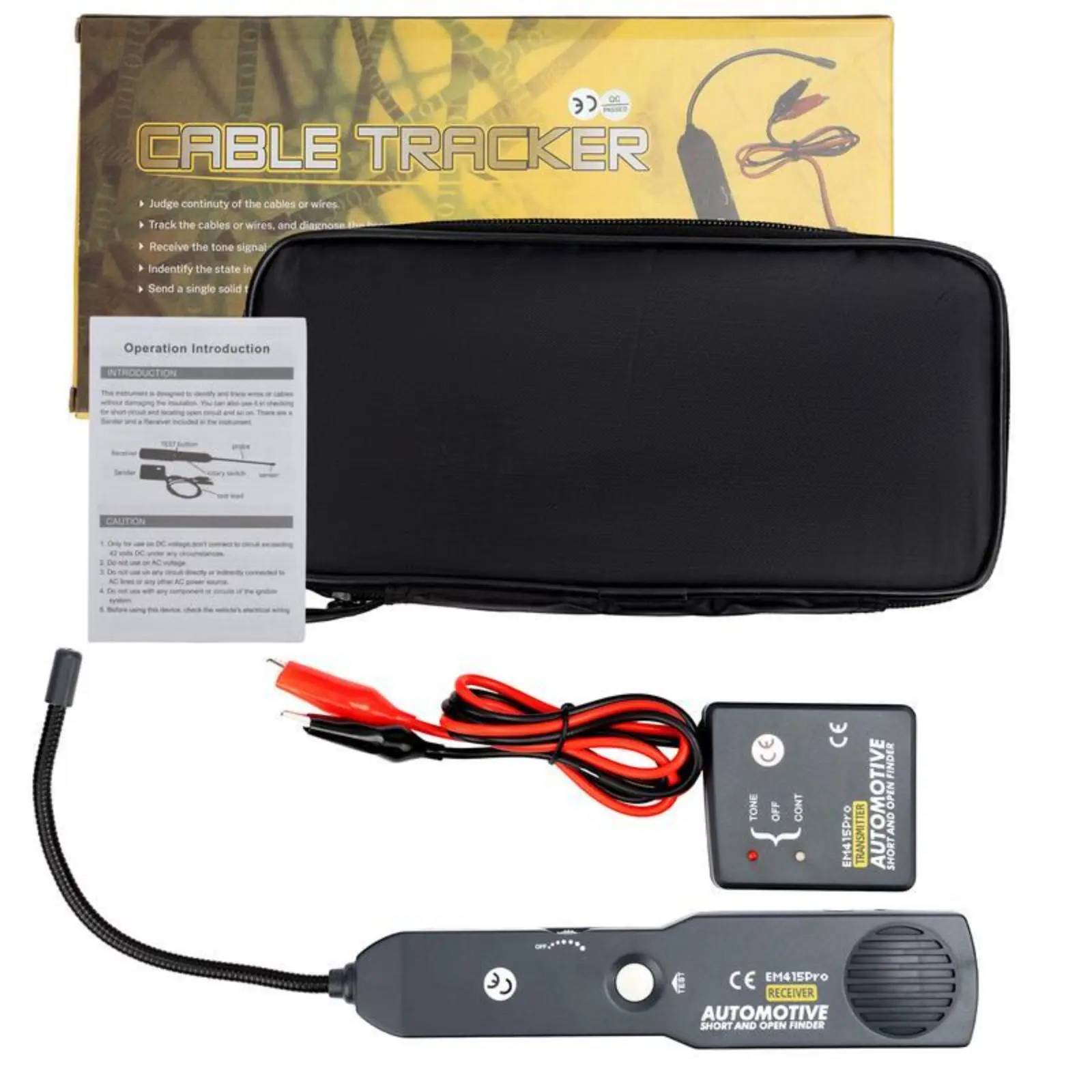 EM415Pro Automotive Electrical Tester Kit, DC Circuit Tester for Systems Under 42V, Short Circuit and Open Circuit Detector with Audible Alert, Car Relay and Wiring Fault Finder for Automotive Electrical Diagnostics, Mechanics, DIY Auto Repair and Vehicle