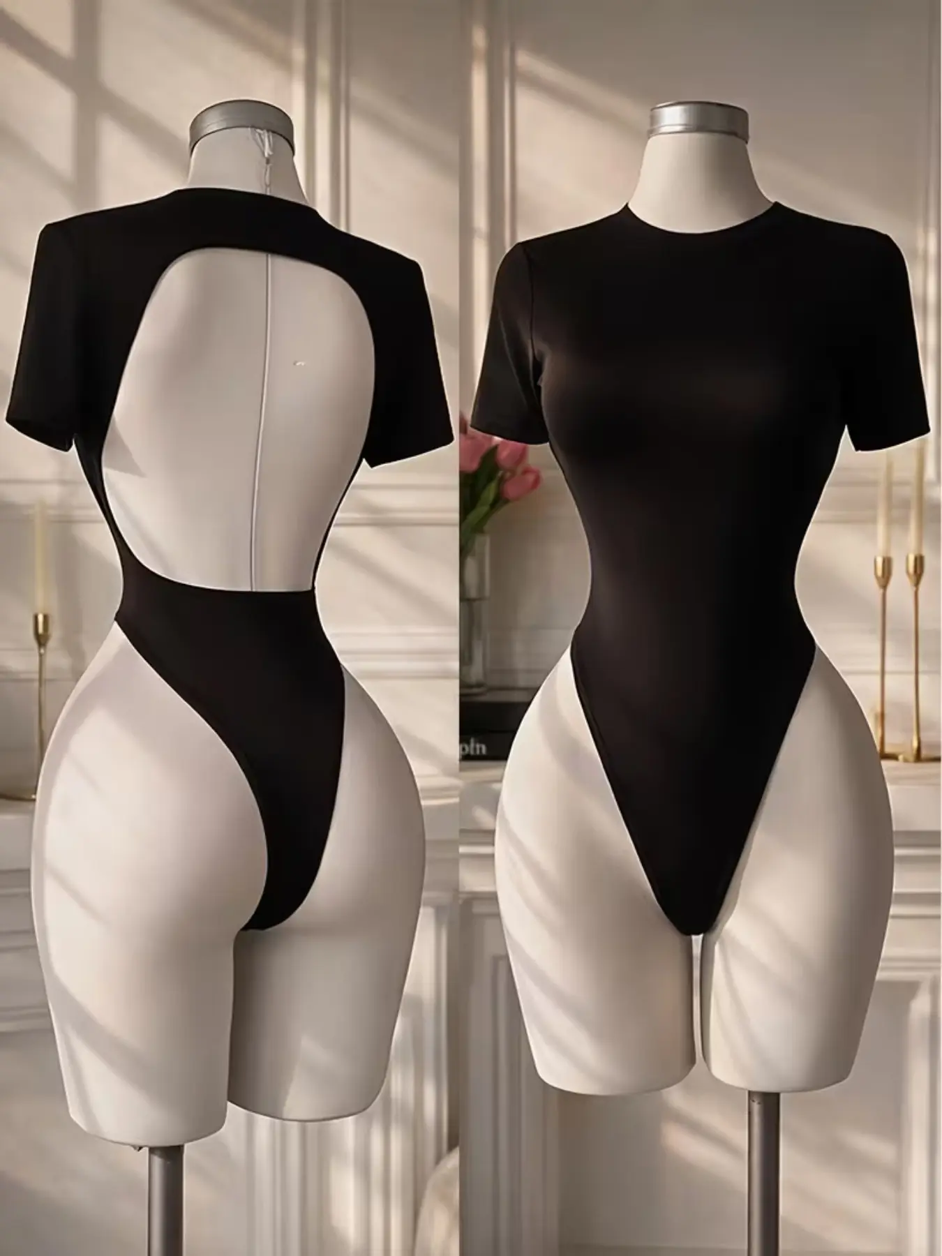Fashionable Chic Slim-Fit T-Shirt Bodysuit, Spring/summer Women's Bodysuit, Bodysuit, Beach & Festival Wear, Y2K Style