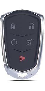 Key Fob Shell Case Replacement Fits for Cadillac Escalade ESV 2015 2016 2017 2018 2019 2020 Keyless Entry Remote Control 6 Button Pad Cover