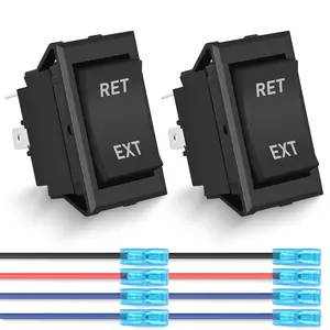 Nilight RET EXT Reverse Polarity Toggle Switches (2PCS) - On-Off-On DPDT 3-Position 12VDC 20A 4-Pin Switch with Jumper Wire for Boats, Trailers, Cars, Factory Equipment & DC/AC Circuits