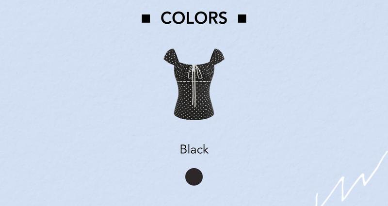 Cider [size 2-10] Square Neck Polka Dot Knotted Short Sleeve Top