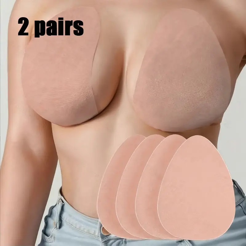 4pcs Invisible Bra Straps, Self-Adhesive Bras for B-E Cup, No Shoulder Strap Backless Bras, Disposable Sticky Bras for Women