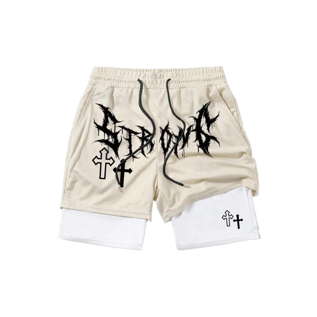 Men's Cross Print Graphic Shorts Athletic Wear Regular Fit Casual Comfy Breathable Shorts for Daily Wear Summer Essentials Unisex Street Style Active Lifestyle Shorts