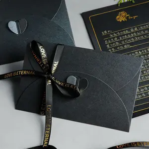 Gold-foiled rose black letter paper handwritten letter, high-end stationery for sending to relatives and friends during holidays
