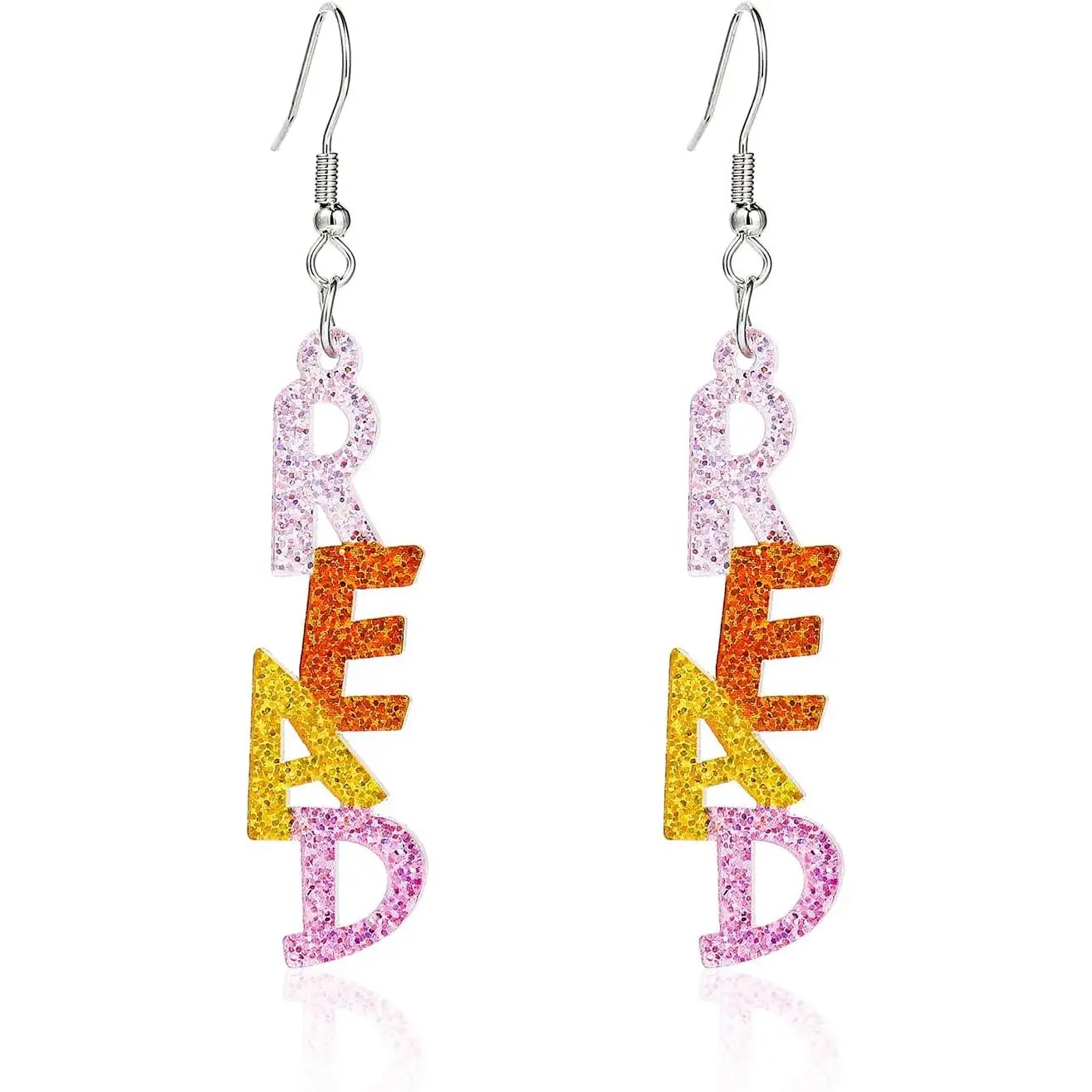 Personality  LOVE Pencil Books Dangle Drop Earrings Double Sided Wooden Teacher Student Earrings for Women Teachers Appreciation Day Gifts Graduation  to School