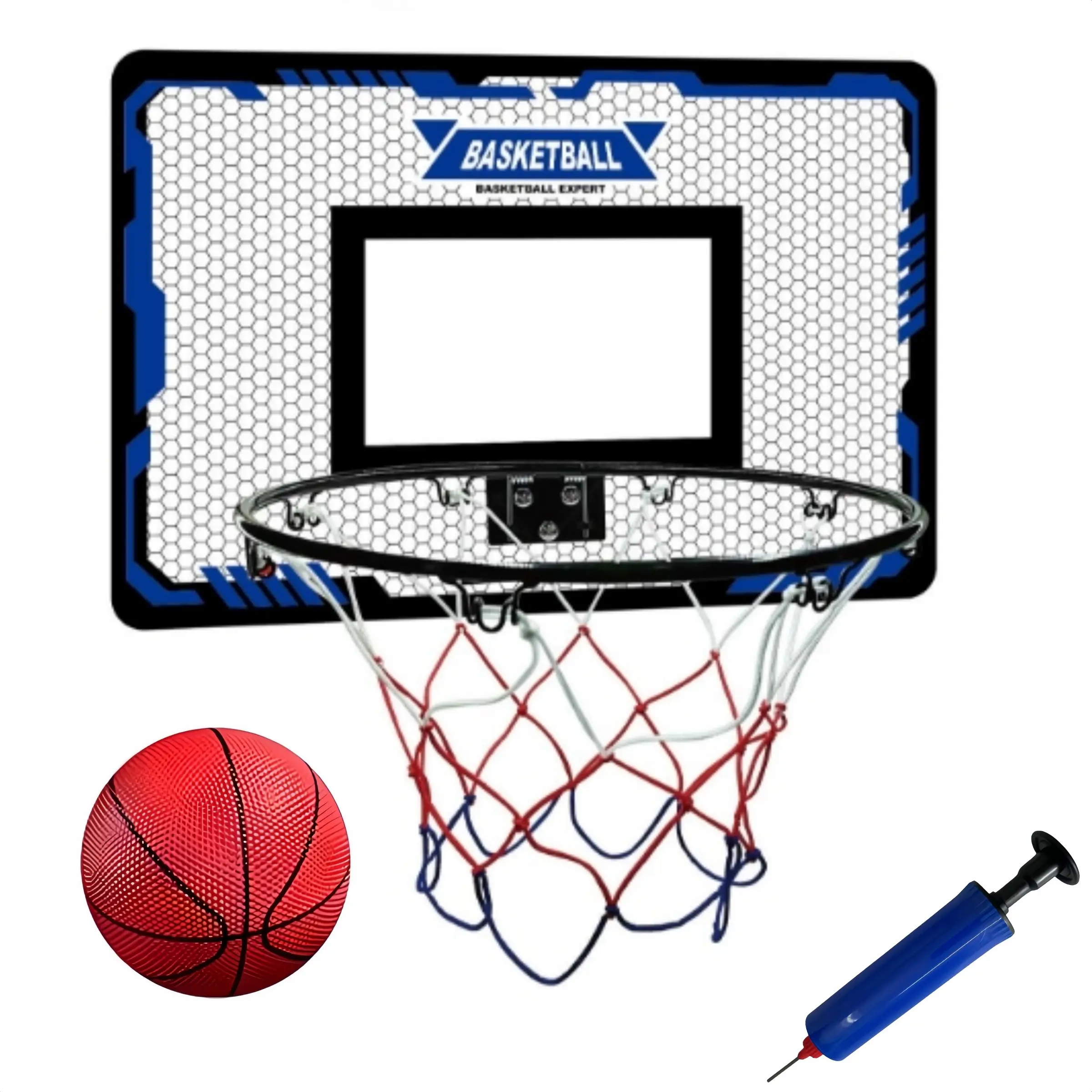 Wall-Mounted Basketball Board Set with Ball and Pump, Outdoor Indoor Basketball Rack Kit, Adult Sports Equipment, Holiday Games, Home Training, Wall Mounted Basketball Hoop, Basketball Hoop System