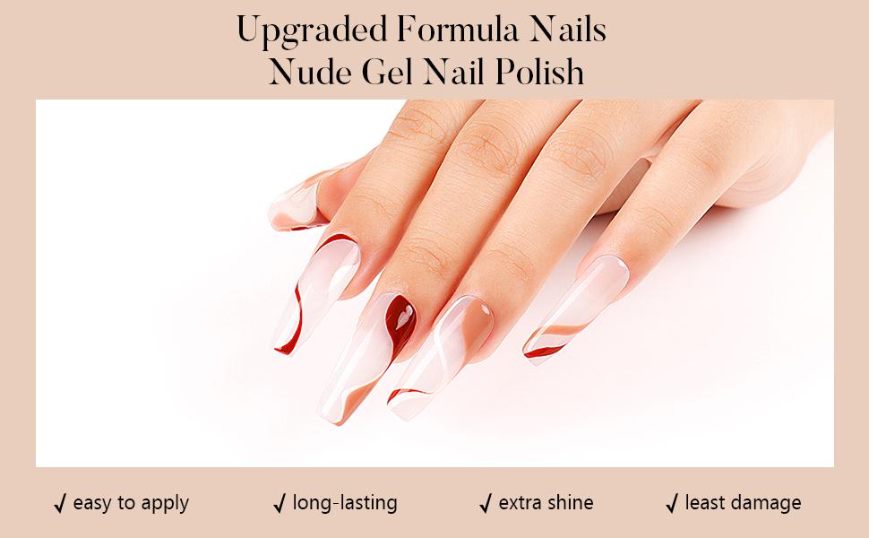 AIMEILI Fall Gel Nail Polish Set-Natural Skin Tone Nude Pink Gel Polish SET6-30