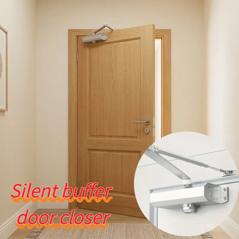 Quiet Automatic Hydraulic Door Closer, Adjustable Closing Speed, Durable Aluminum Housing, Suitable for Residential and Fire Doors