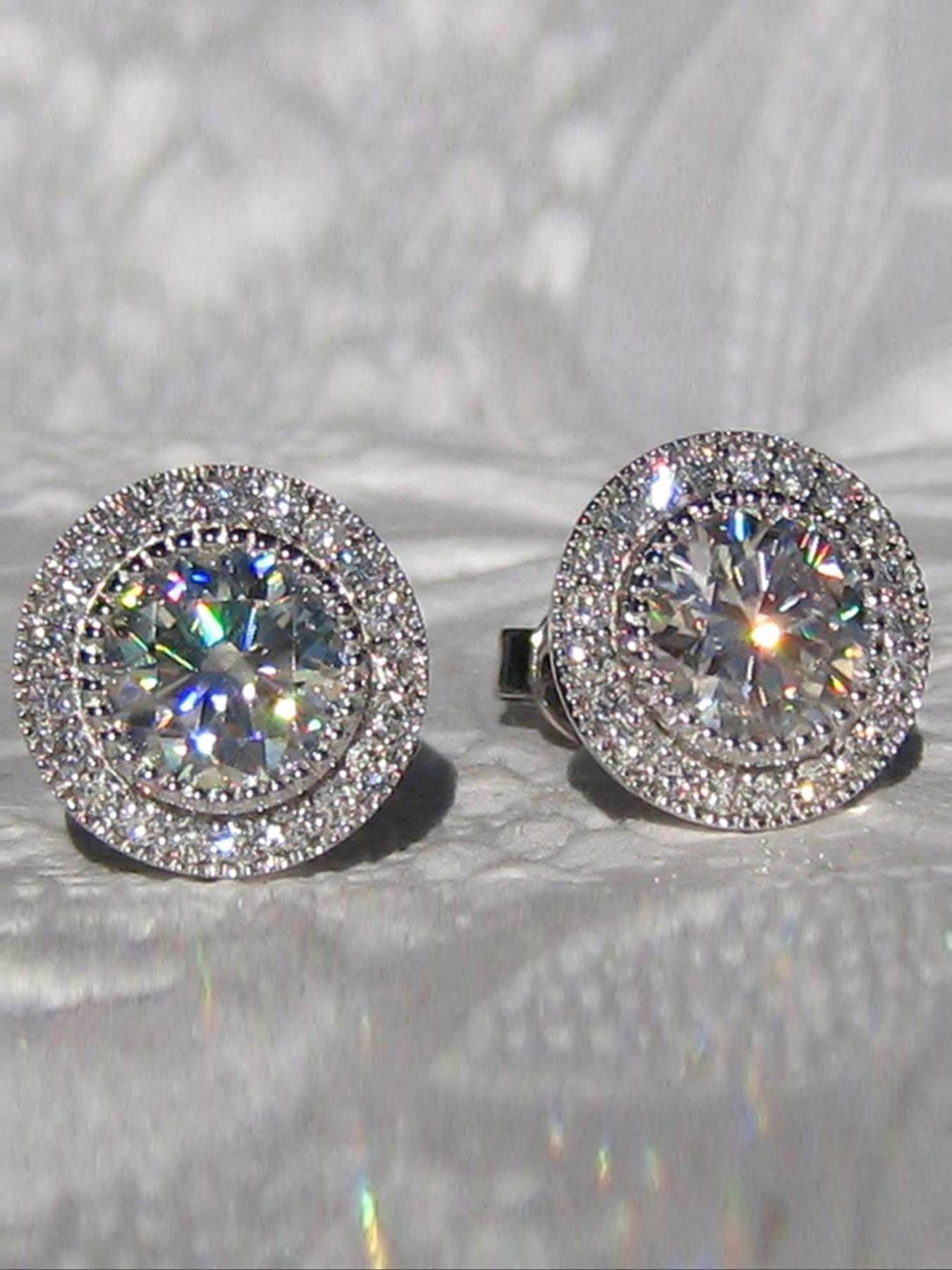 Elegant Rhinestone Decorated Stud Earrings, Stud Earring Jewelry, Fashionable Matching Earrings for Women, Daily Use, All-match Accessory, High Quality Earrings