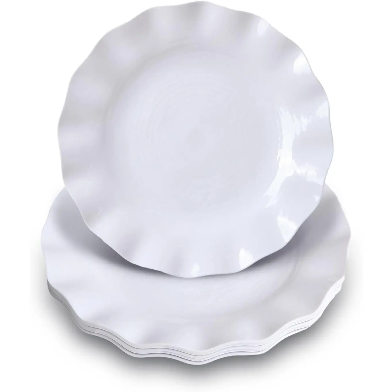 Melamine Dinner Plates, Set of 6, 9.875"  Melamine Dinner Plates for everyday use, breakproof and lightweight, white