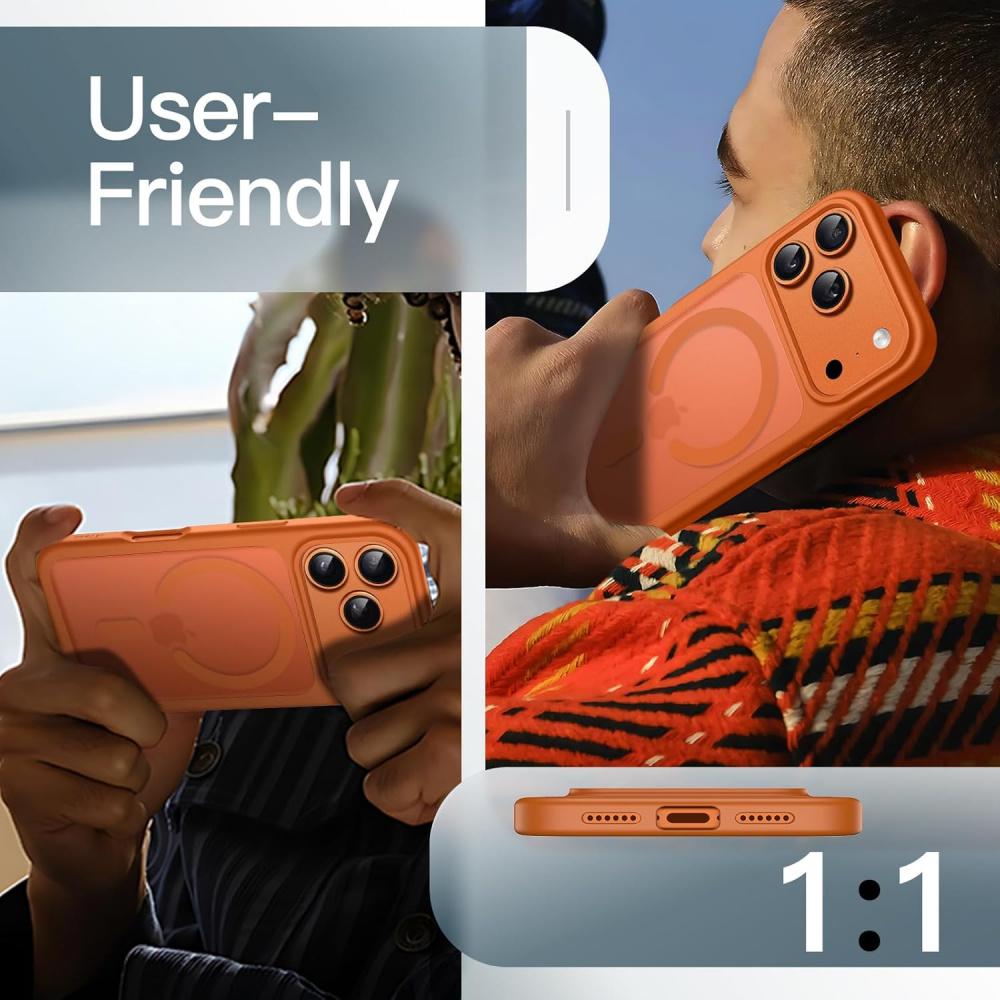 Magnetic Phone Case for iPhone 17 Pro Max/16E/15/14/13/12 promax pro plus,Shockproof Scratch-Resistant iPhone Case,MagSafe Compatible, Drop-Resistant Protect the phone,Slim Translucent Matte Case for iPhone Black Cellphone