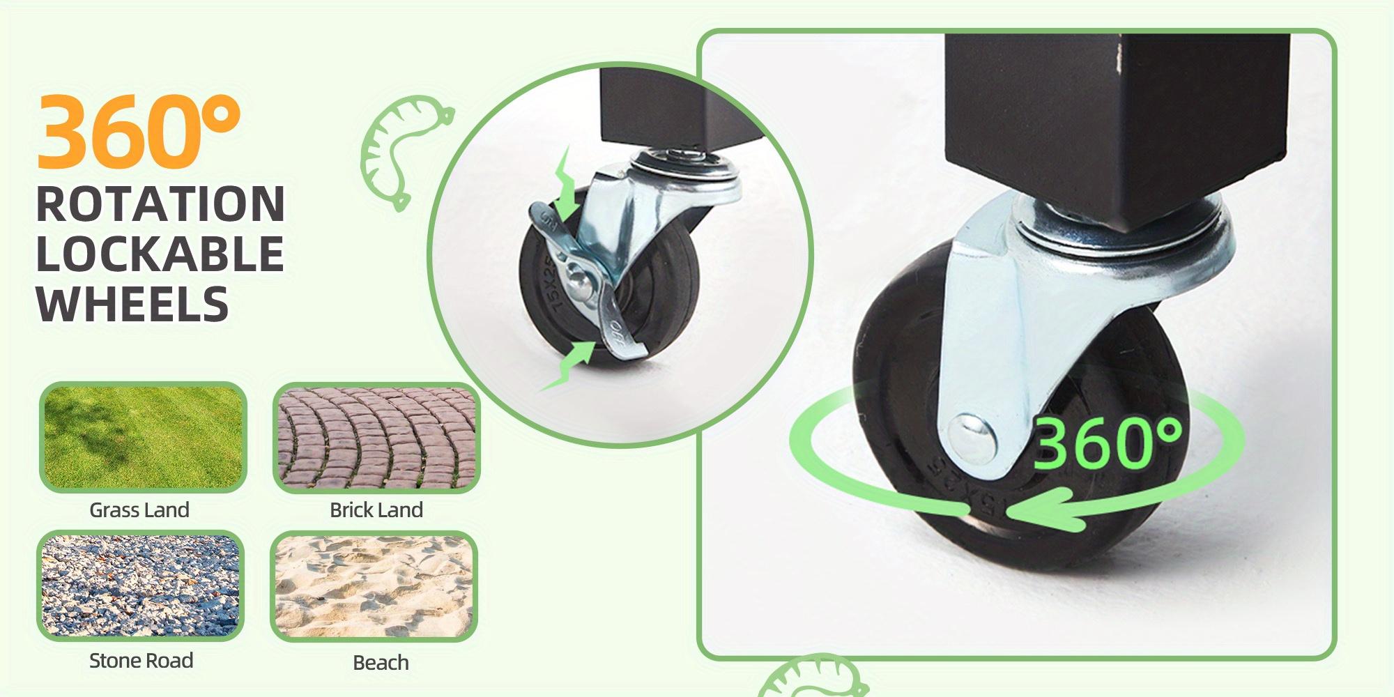 Charcoal Barbecue Grill with Foldable Side Tables, Adjustable Charcoal Trays & Large 860 sq.in Cooking Area, Heavy-Duty Steel Grill for Outdoor Kitchen, Black