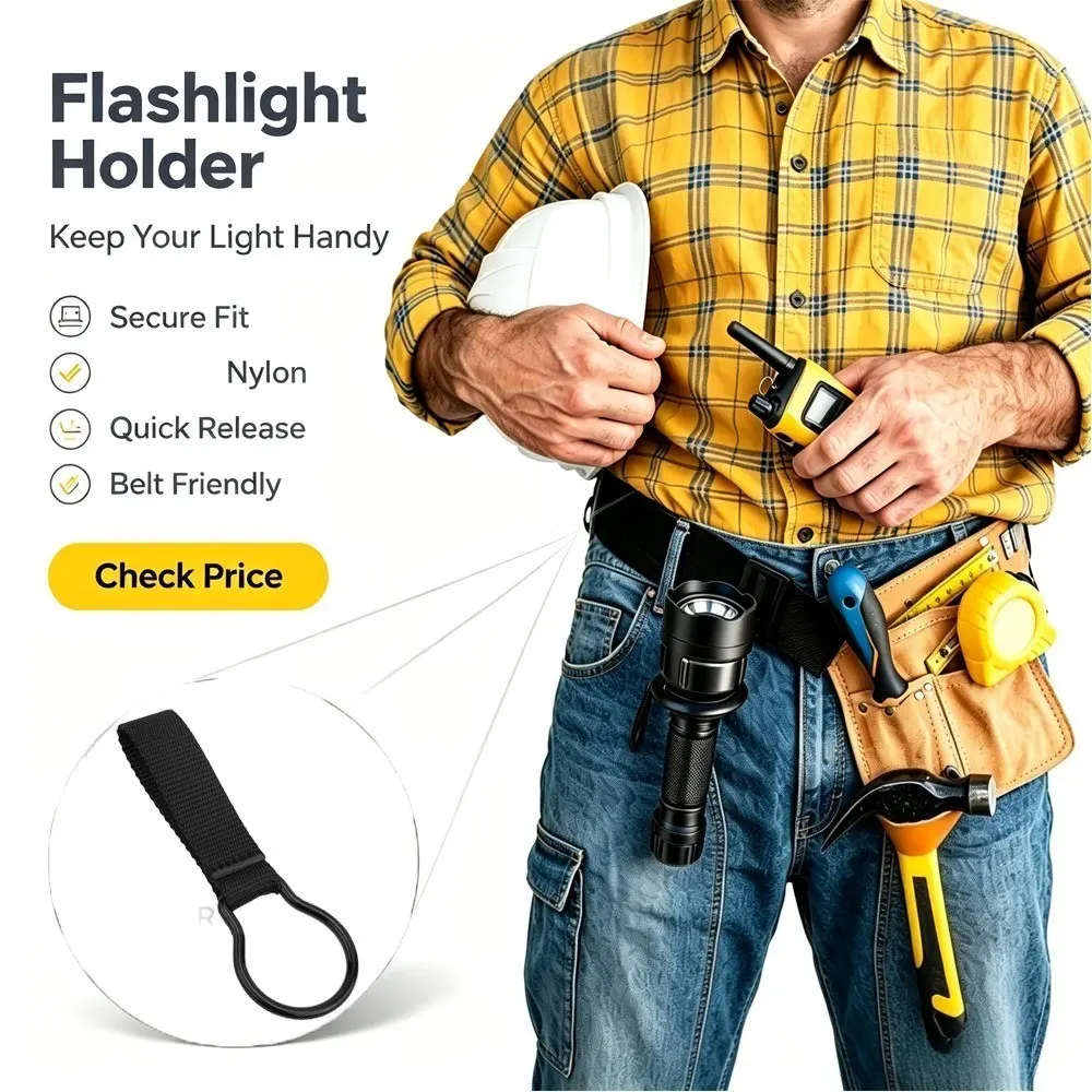 Military Tactical Flashlight Storage Bag, D-Cell Battery Holder, Organize Your Gear Efficiently, Perfect for Outdoor Adventures
