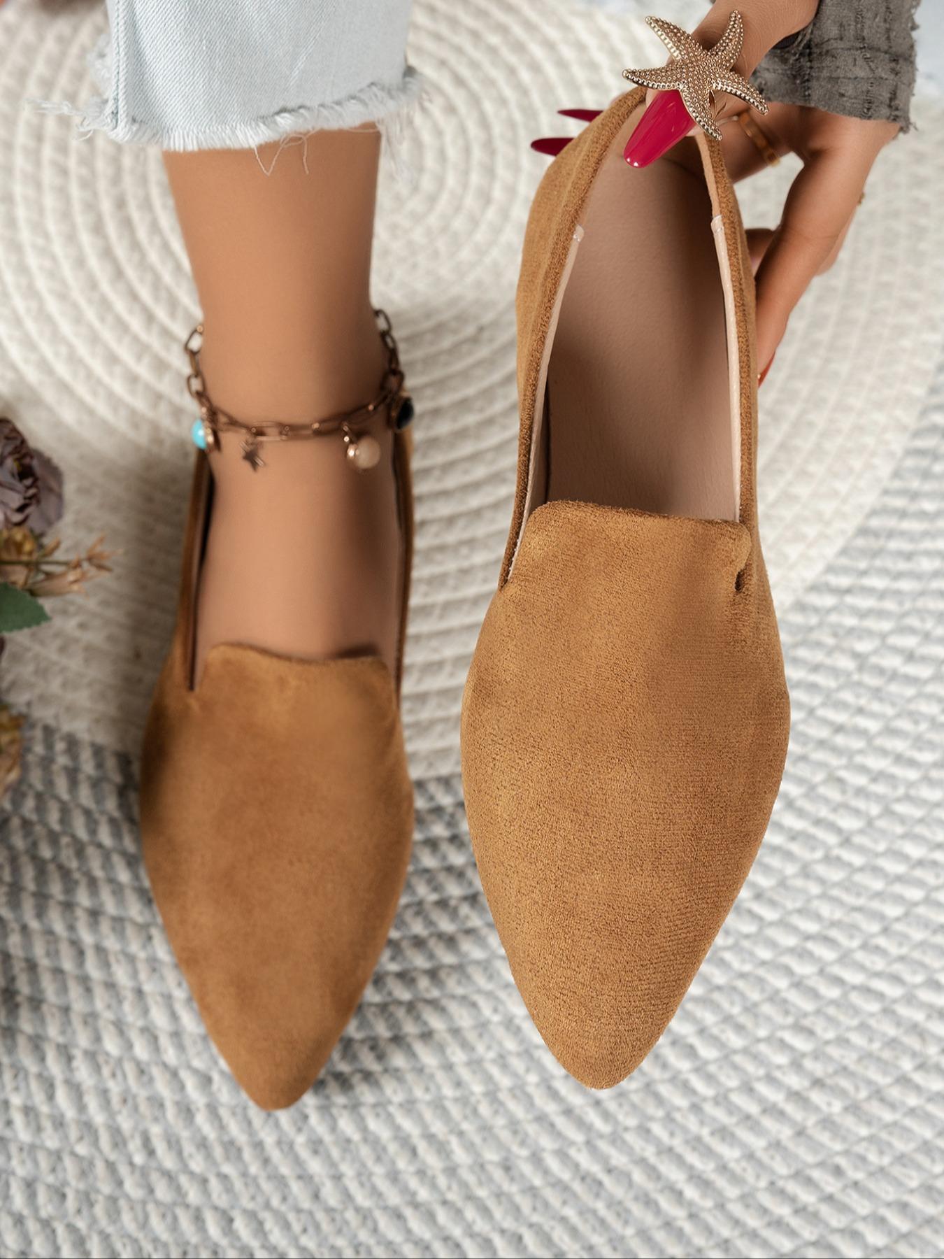 Women's Elegant Plain Round Toe Flat Shoes, Casual Fashion Non-Slip Comfortable Footwear for Home & Outdoor Use All Seasons