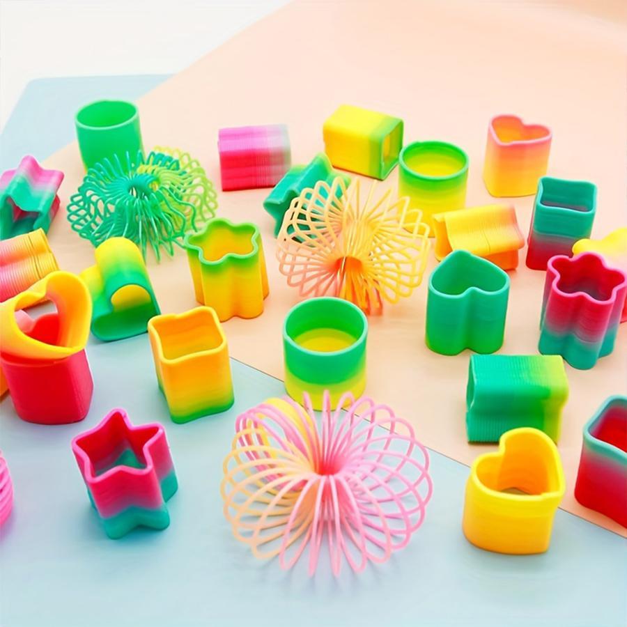 Random Rainbow Spring Assortment, 24/120pcs Colorful Slinky Coils for Youngsters' Parties & Gifts, Party Favors for Birthday, Wedding, Festival
