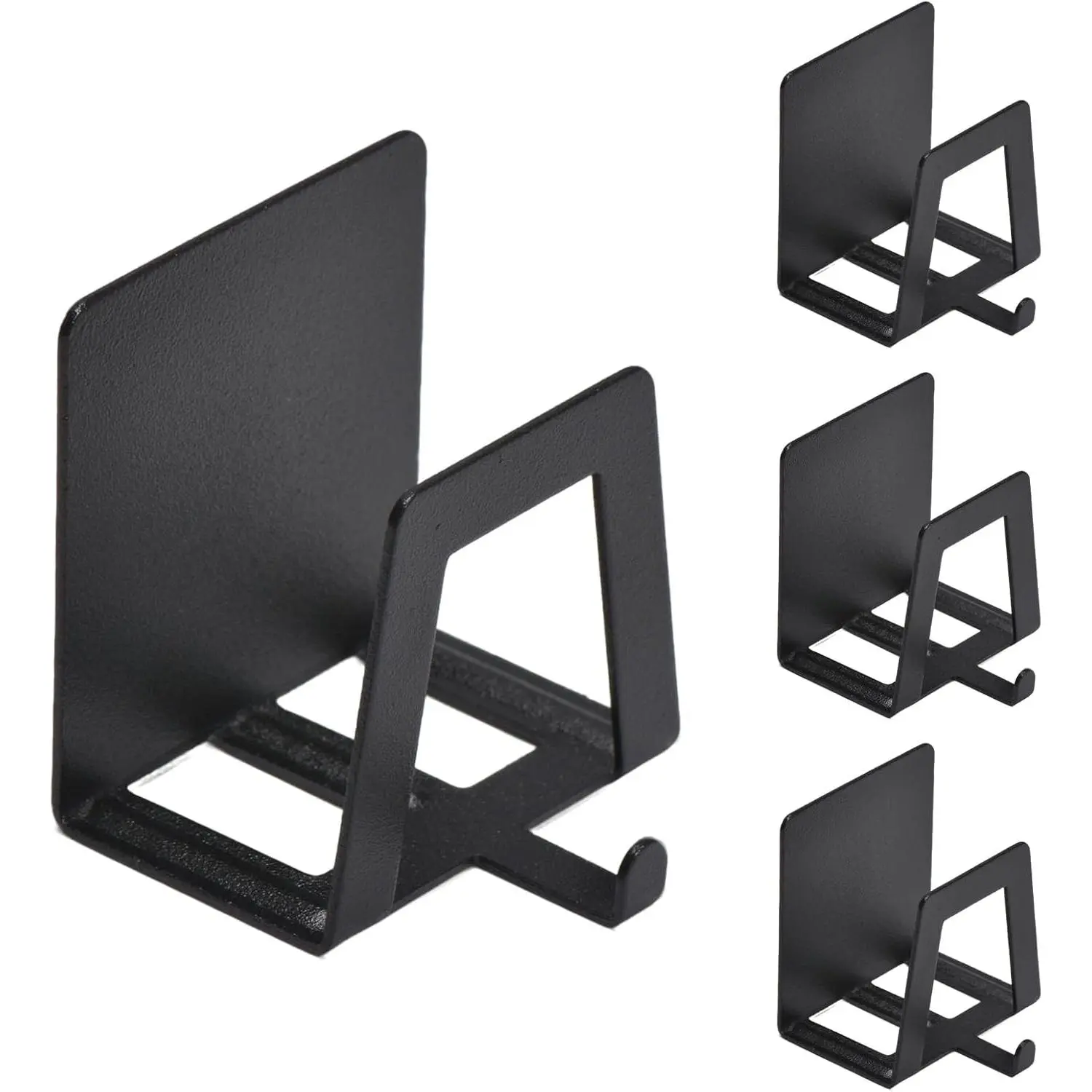 4 Pack Pot Lid Holders with Hook, Pot and Pan Hangers for Kitchen Inside Cabinet Wall Mount Rack Cabinet Door Lid Organizer, Save  Space, Black