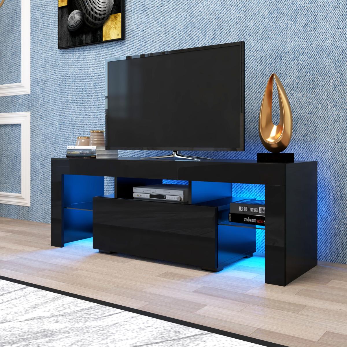 Entertainment TV Stand, Large TV Stand TV Base Stand with LED Light TV Cabinet.