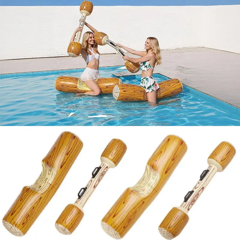Inflatable Wood Grain Hammer Game, Floating Lounge Chair, Inflatable Pool Lounger for Beach and Pool Parties, Durable PVC Material, Ideal Gift for Holidays or Birthdays, Outdoor Fun