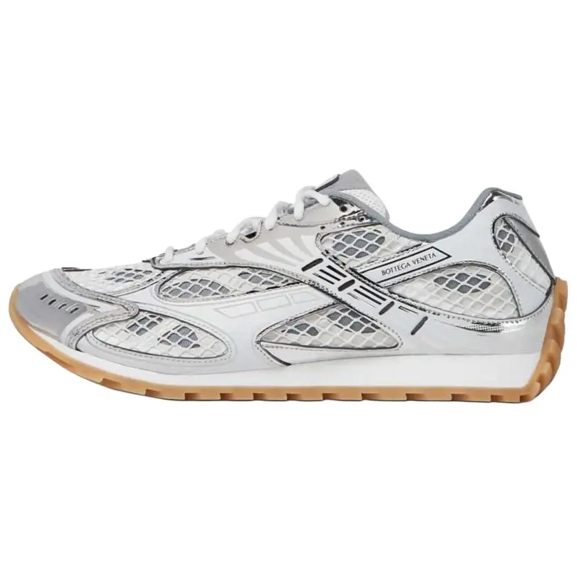 Bottega Veneta Orbit Round-Toe Lace-Up Low-Top Casual Shoes for Men in Gray Verifiable, with credentials and supporting global authentication