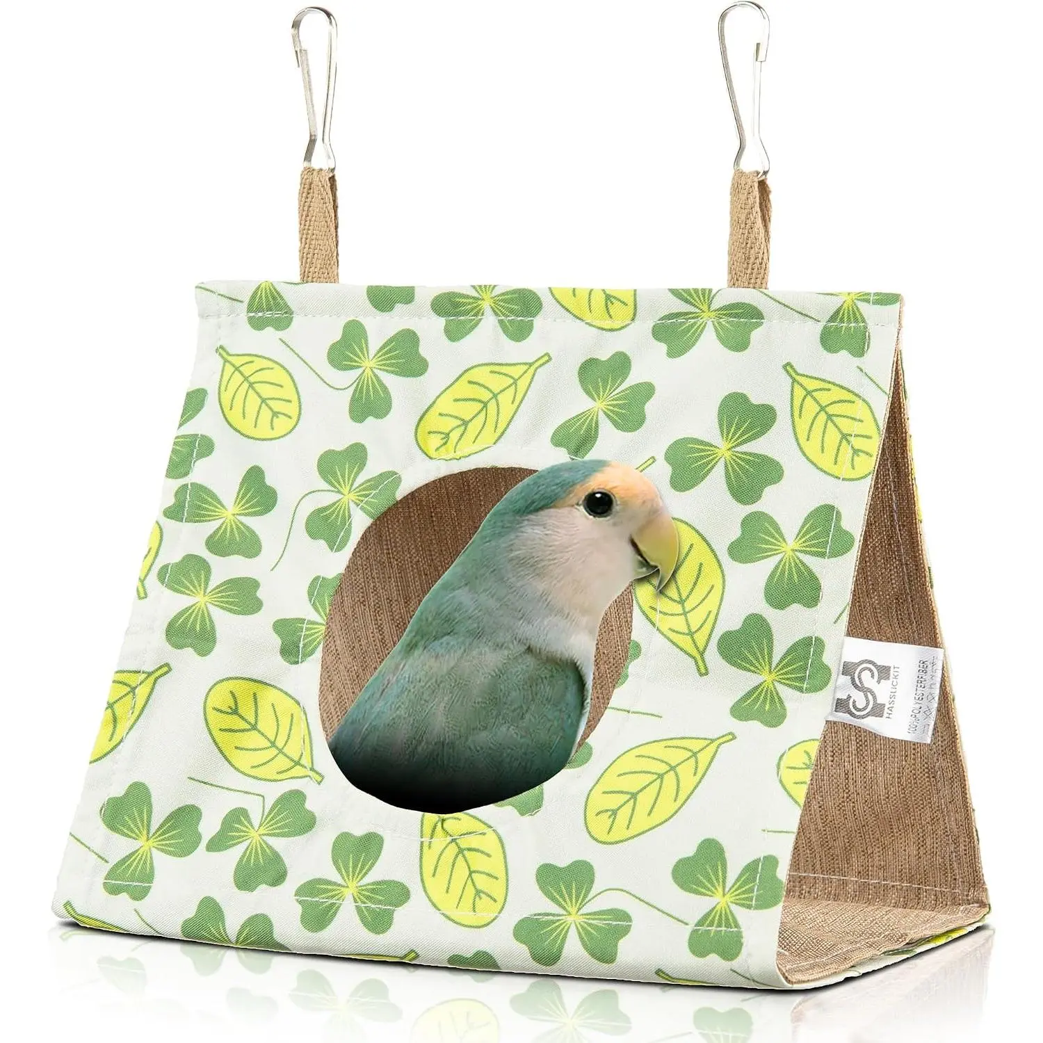 Bird Hut Parrot Bed  Hammock Tent, Summer Breathable Bird Nest Snuggle Hut for Small Parrots, Budgerigar, Parakeet, Conure, Cockatiel, Mynah, Love Birds, Finches (Yellow, S)