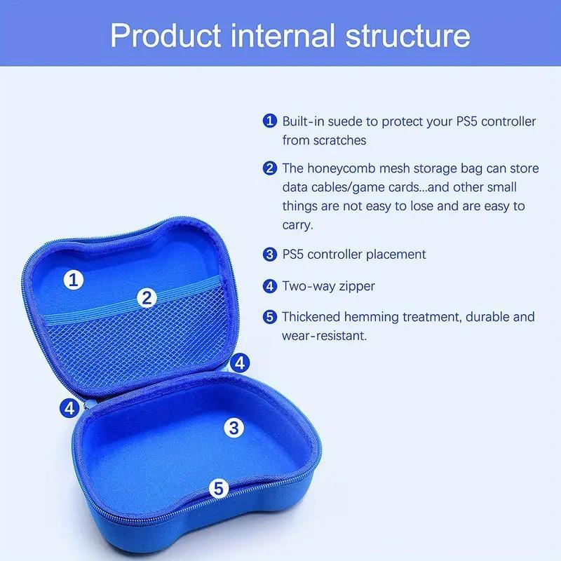 Game Controller Carrying Storage Case with Handle, Durable Portable Game Controller Storage Bag, Console Accessories for PS5, Xbox One, 360, PS4, Switch Pro, PS3, Xbox Series X