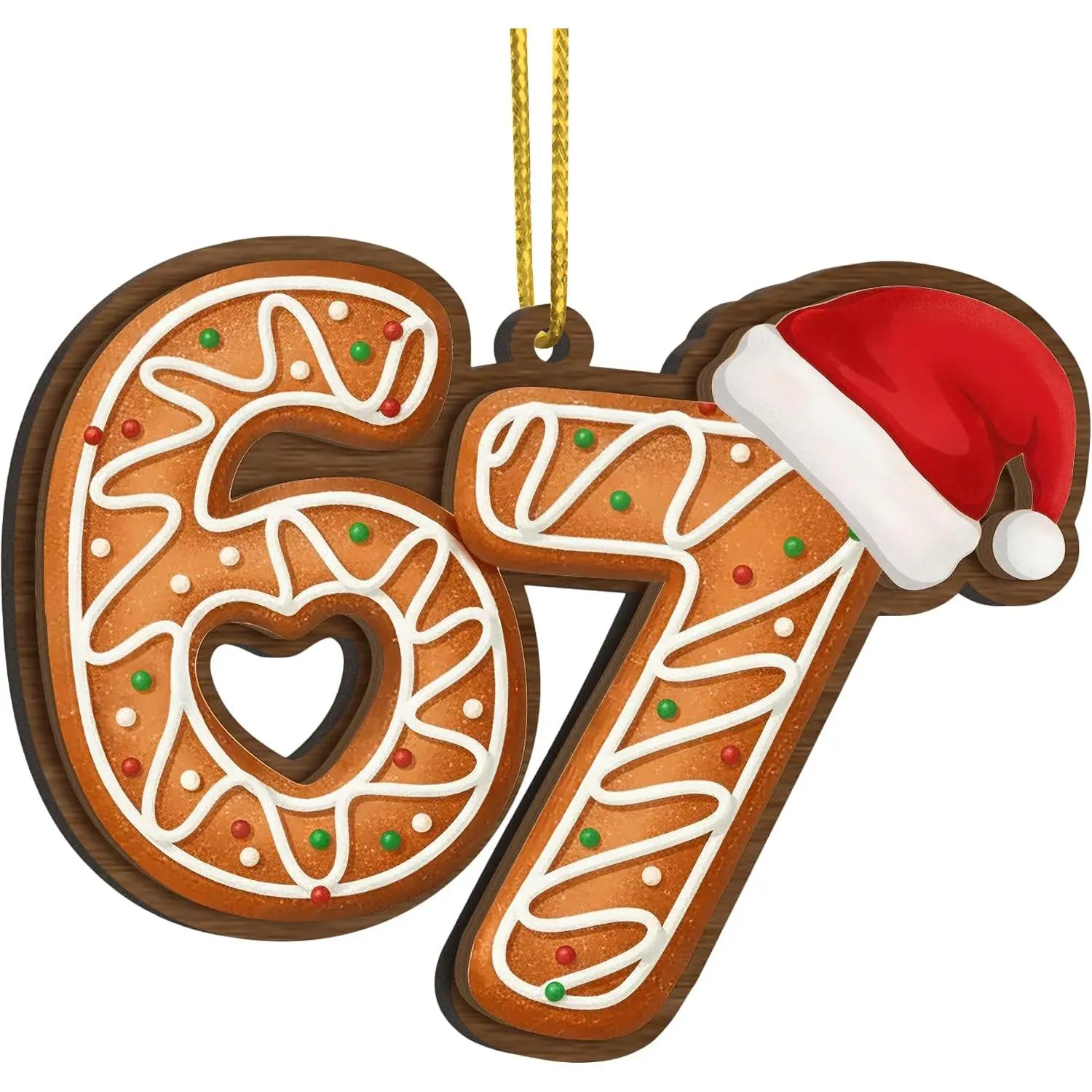 67 Meme Funny Christmas Ornaments 6 7 Ornament Christmas Tree | Wooden, 4",