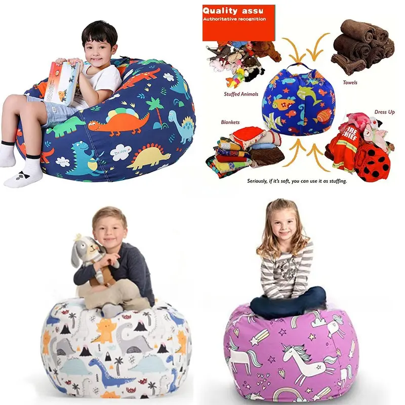 Cute Cartoon Playful Storage Bag, Plush Doll Organizer for Sofa Chair, Lazy Sofa Bean Bag, Ideal for Blankets, Pillows, Clothes, Toys