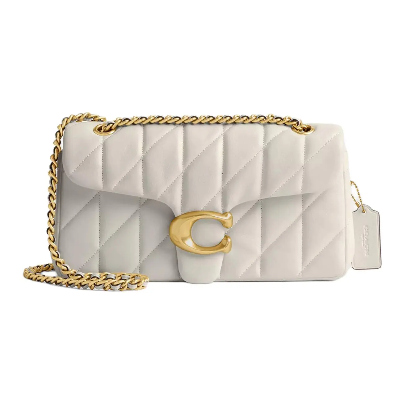 COACH Tabby 26 Crossbody Shoulder Bag for Women, Push-Lock Closure, Nappa Leather, Medium Size, White