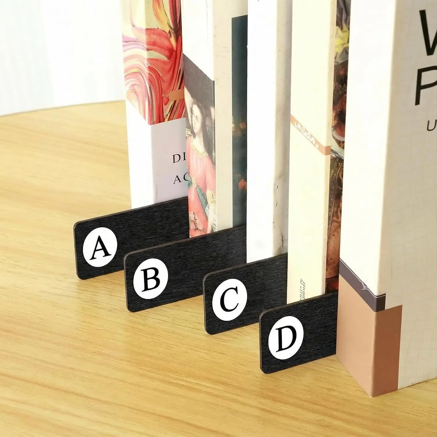 26 Pcs Back to School Gift Library Alphabet A-z Book Dividers Wooden Vinyl Record Organizer Separators 26 Alphabetical Dividers Bookshelf Marker for Classroom School Shelves Cds Albums