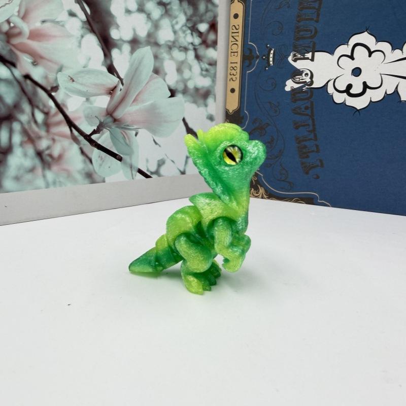3D Printed Toy Dual Spine Dragon Jurassic Jointed Action Figure, Realistic Fun Display Piece, Creative Handmade Model