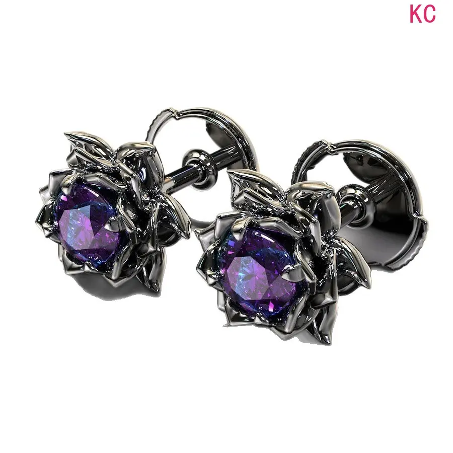 Alloy Earrings Inlaid Colorful Zircon, Fashion European American Ear Jewelry For Women Daily Styling