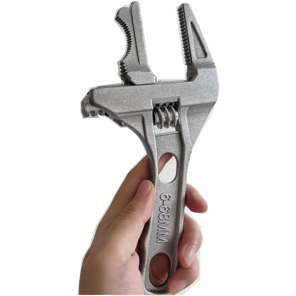 Adjustable Wrench Large Opening Short Handle Wide Jaw Mini Monkey Spanner Plumbing Pipeline Bathroom Tools