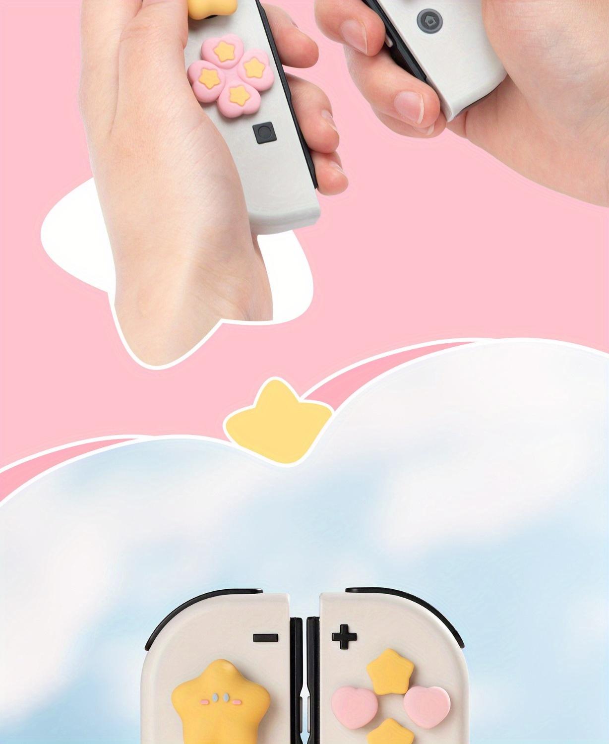 Silicone Thumb Grip Caps for Nintendo Switch/OLED - Non-Slip, Durable Joystick Covers with Cross Button Stickers - Perfect Gift Set