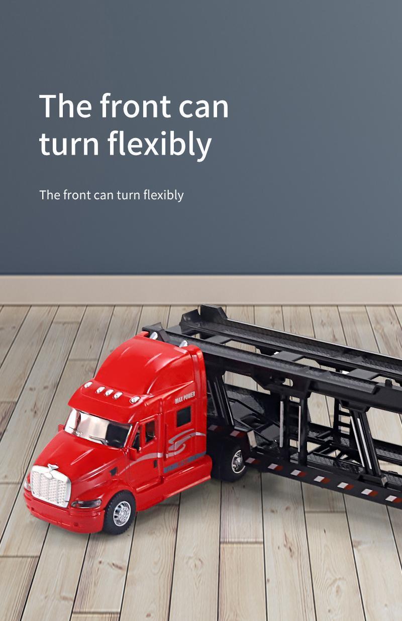 Alloy Toy Car Big Truck Container Truck Transporter Boy Model Set Christmas Halloween Gift