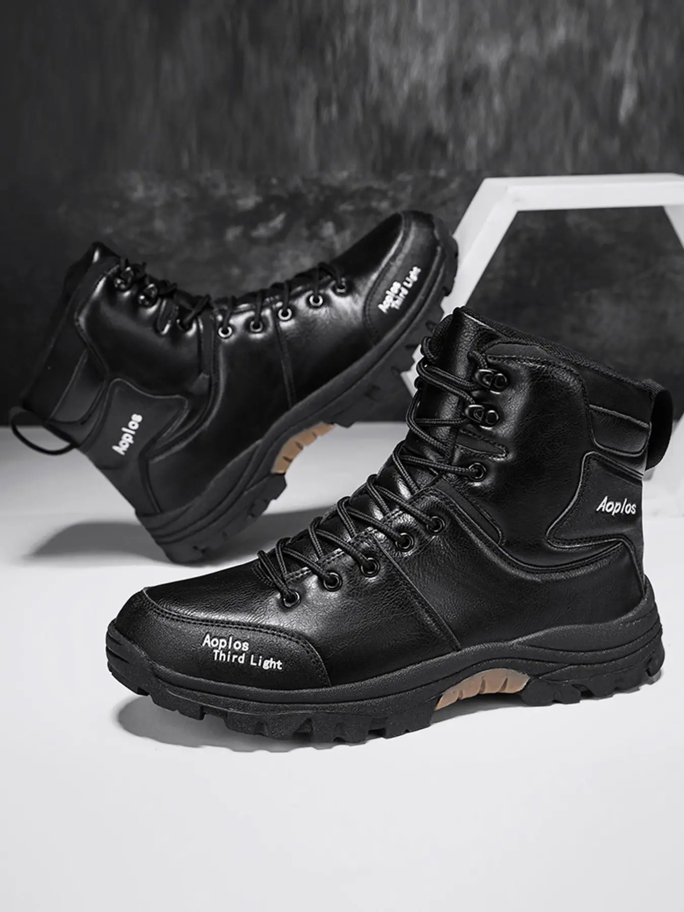Men's Mid-Calf Hiking Tactical Boots, Versatile Anti-Slip Outdoor Trekking & Work Ankle Boots, Wear-Resistant Hunting Boots for Hiking, Commuting, Camping & Jungle Trips. Thick Gripping Rubber Sole, Sturdy Metal Lace Hooks, All-Terrain Footwear, 3 Colors(