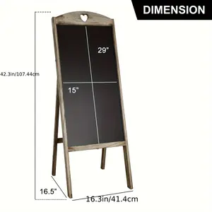 Chalkboard, A-Frame Sidewalk Chalkboard Sign, Sandwich Chalkboards, Rustic Menu Display for Restaurant, Vintage Style, Display Stand