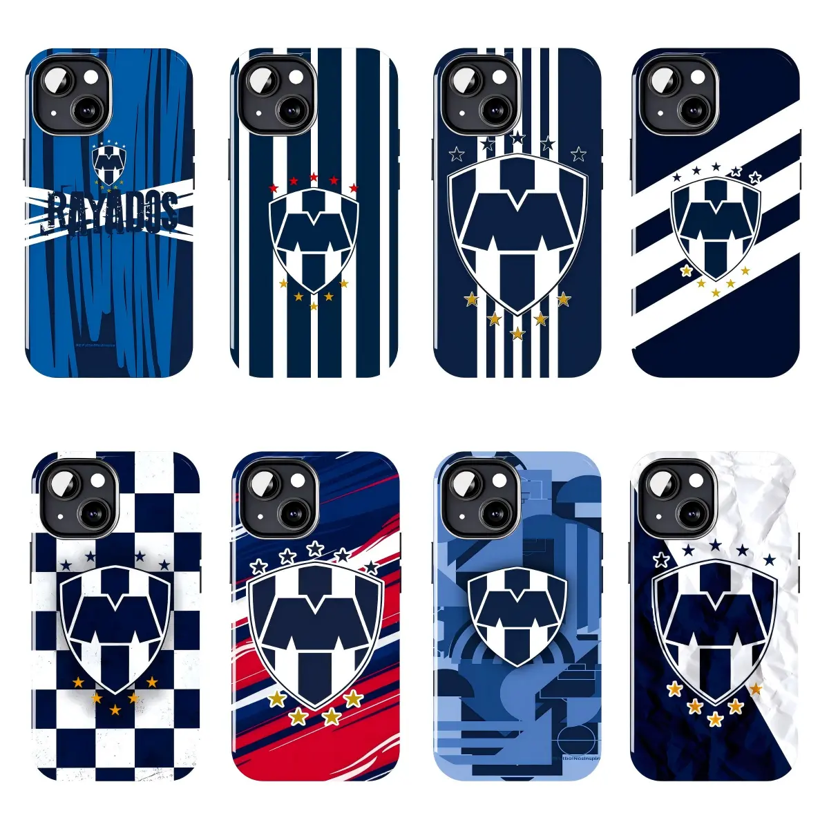 Rayados Monterrey Durable Phone Case - Blue White Stripe Soccer Team Graphic Cover, Protective Sports Fan Accessories for iPhone 11-17 Pro Max/Plus & Samsung Galaxy S23-S25 Series with Easy Installation & Device Protection, Devices