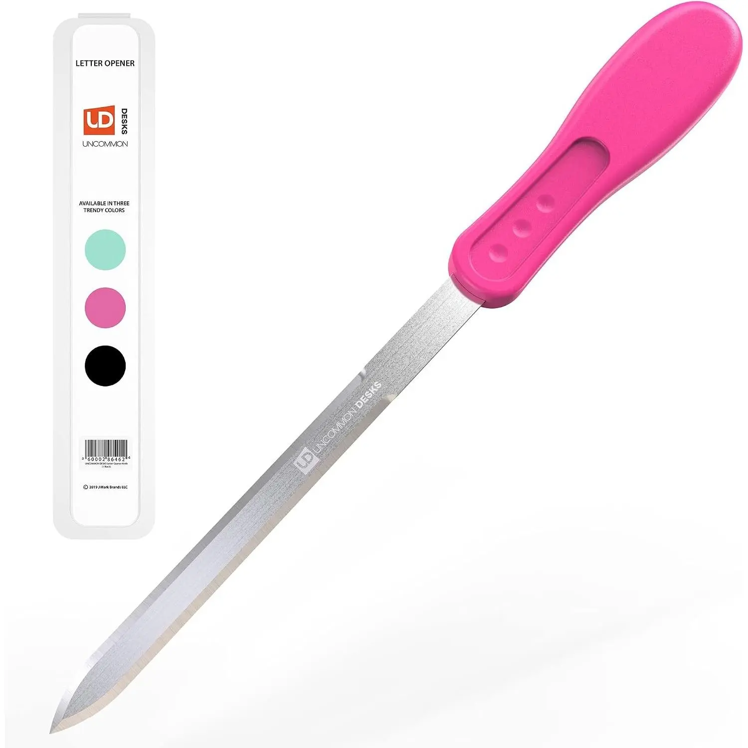 Letter Opener - Stainless Steel Knife-Edge Blade, Ergonomic Grip Handle (Hot Pink, 1 Pieces)