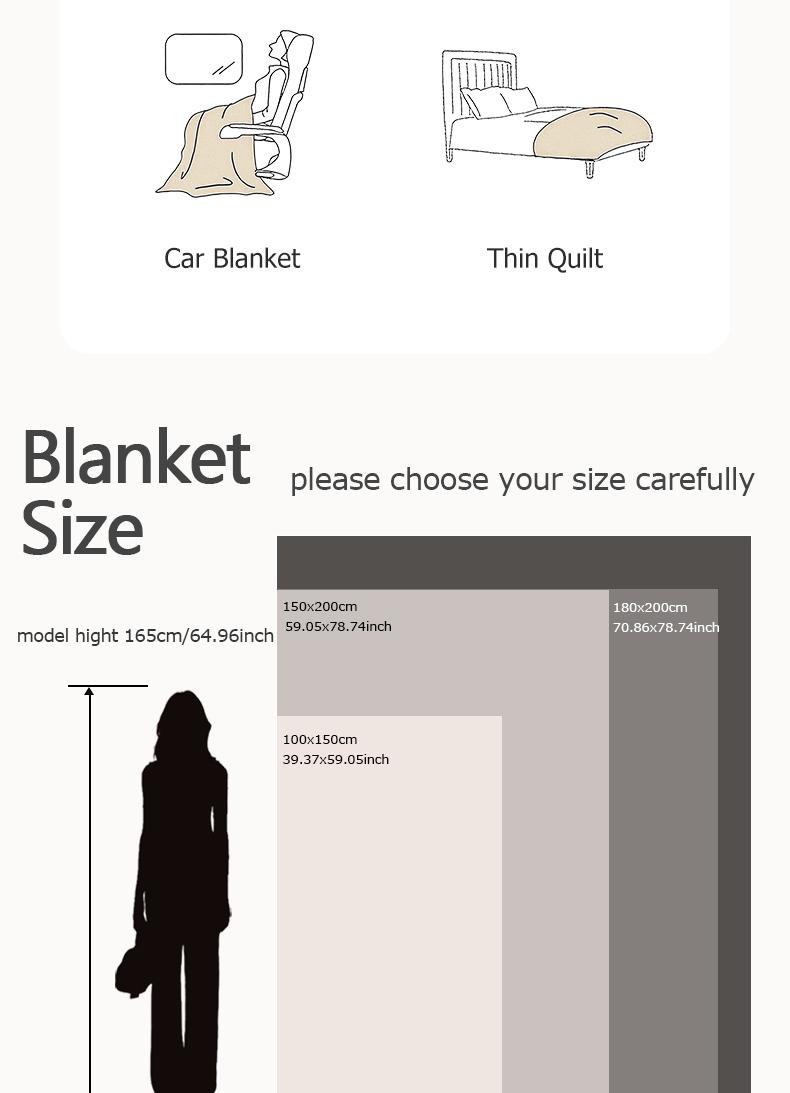 Ultra Cozy Double-sided Plush Blanket Heavy Duty Double Layer Thermal Throw Multifunctional Bedding Blanket for HomeOffice Camping Car Travel Multiple Colors and Sizes