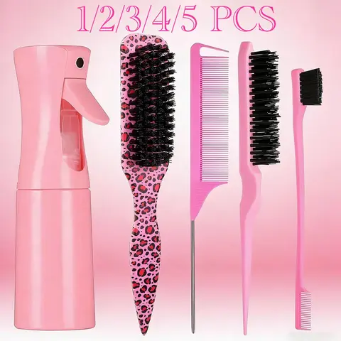 Hairdressing Set, Hair Styling Tools Set, Barber Supplies, Haircare Detangling Hairbrush, Sectioning & Smoothing Kit with Parting & Edge Control Tools for Daily Hair, Suitable for Women, Barbers & Salon Use