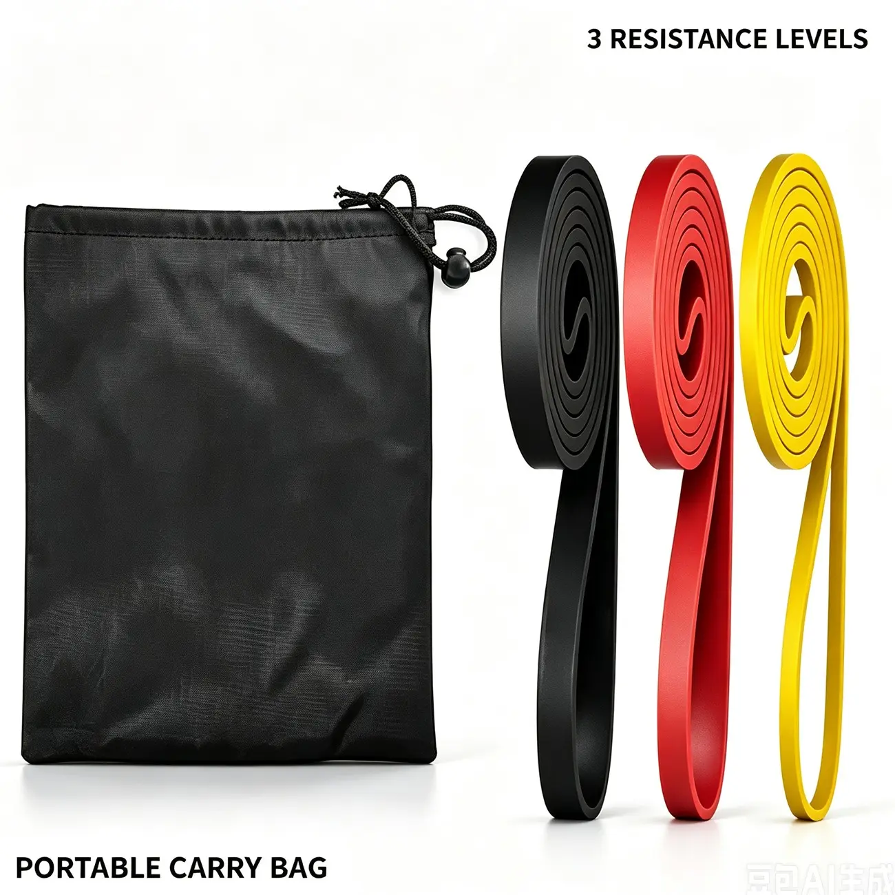 Set of 3 Heavy Duty Looped Resistance Bands - TPE Elasticity, 208cm, for Full Body Workouts (US Logistics: USPS Only; TK/TMEU: Self-Pickup Only)