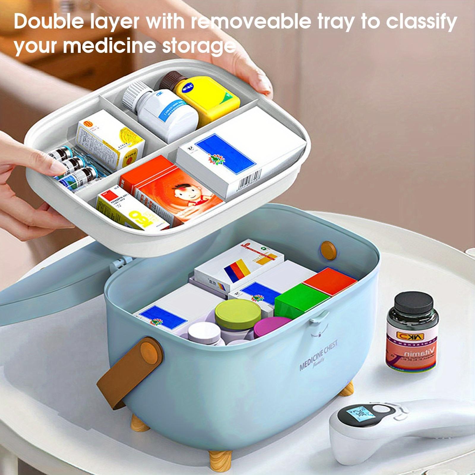 Large-Capacity Multi-Layer Medicine Storage Box with Handle • Dust-Proof Plastic Organizer • Household Storage Box for Home Organization • Suitable for Home Use