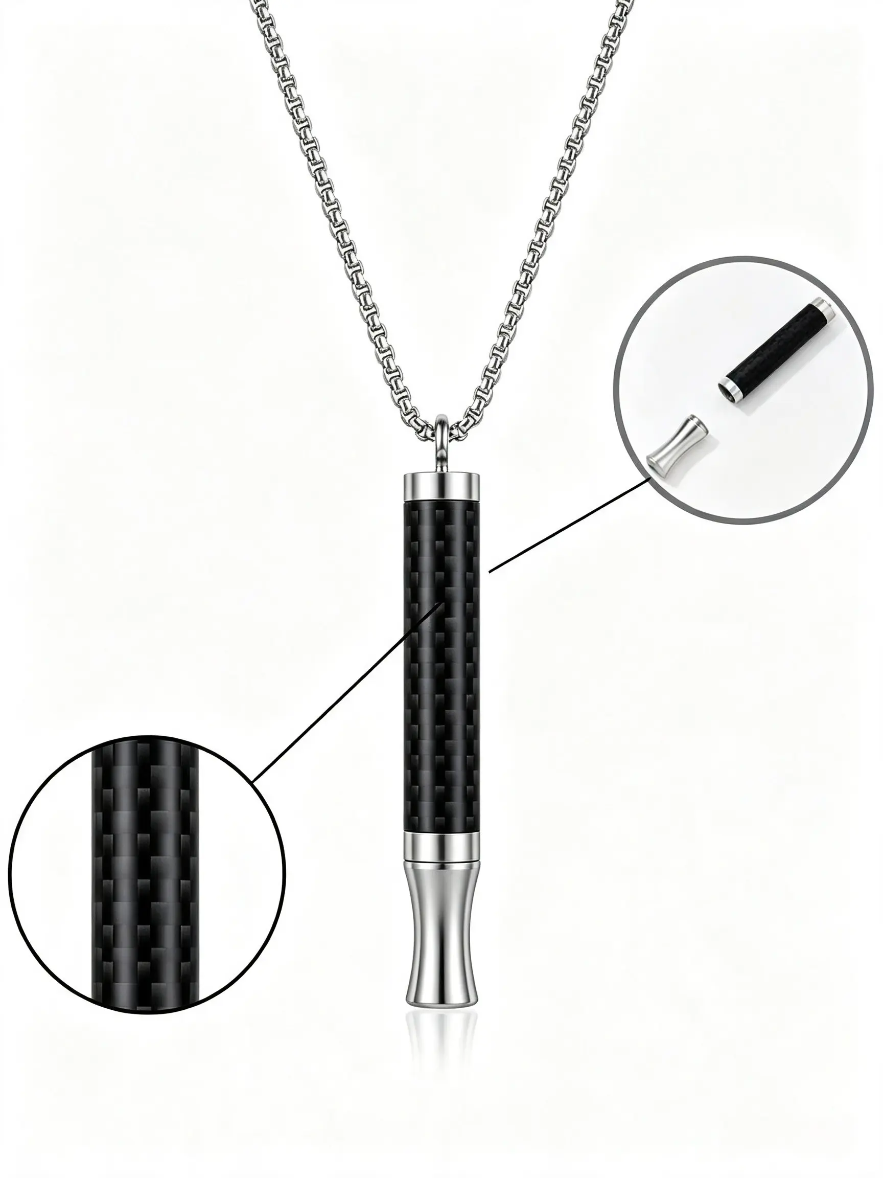 New Carbon Fiber Detachable Meditation Necklace with Fruit Scent Filter, Fashion Aromatherapy Pendant, Unisex Gift for Friends and Father's Day