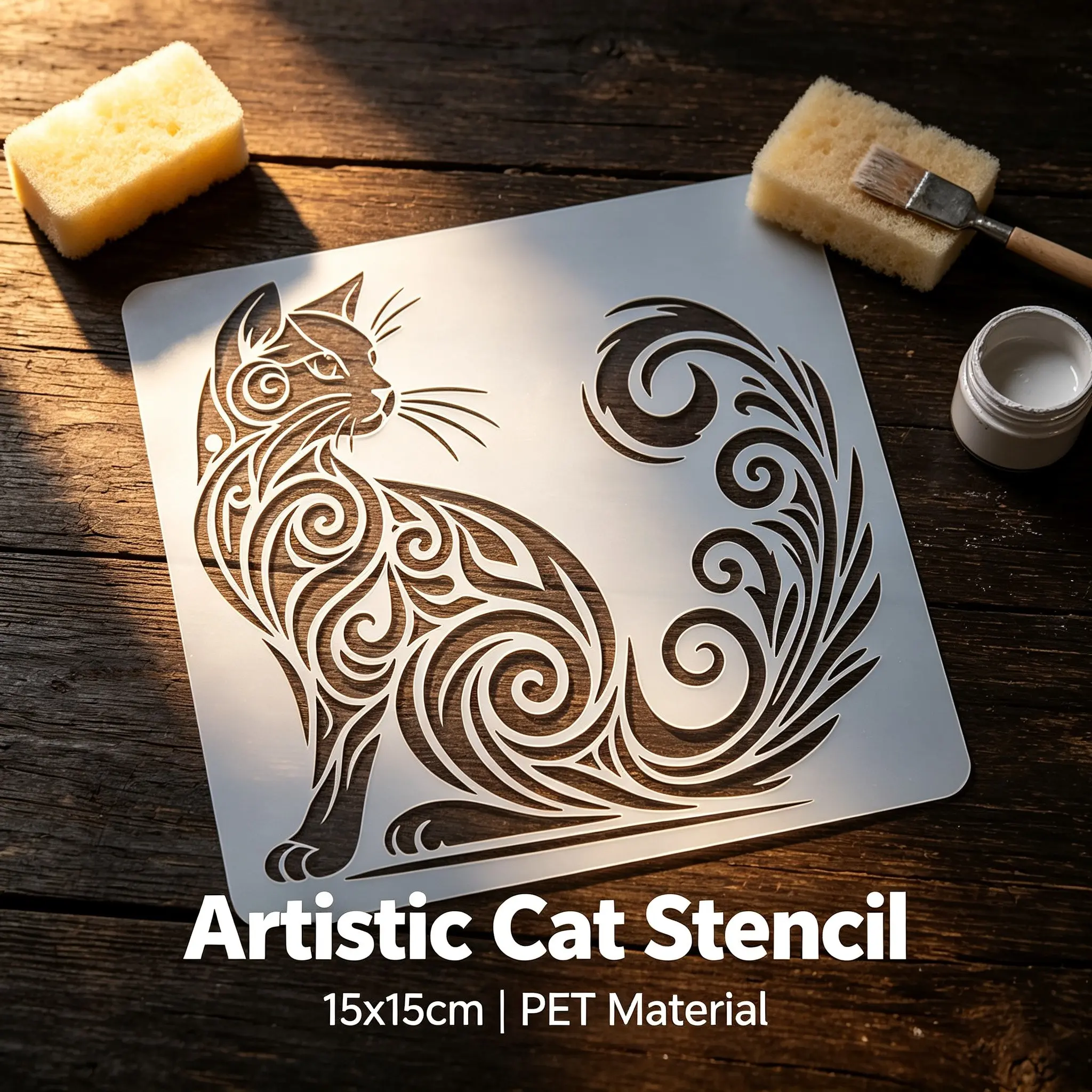 DIY Cat Stencil for Painting 🎨 Satisfying ASMR Craft Hobby | Perfect Scrapbooking Template for Beginners 🐱 Art Supplies