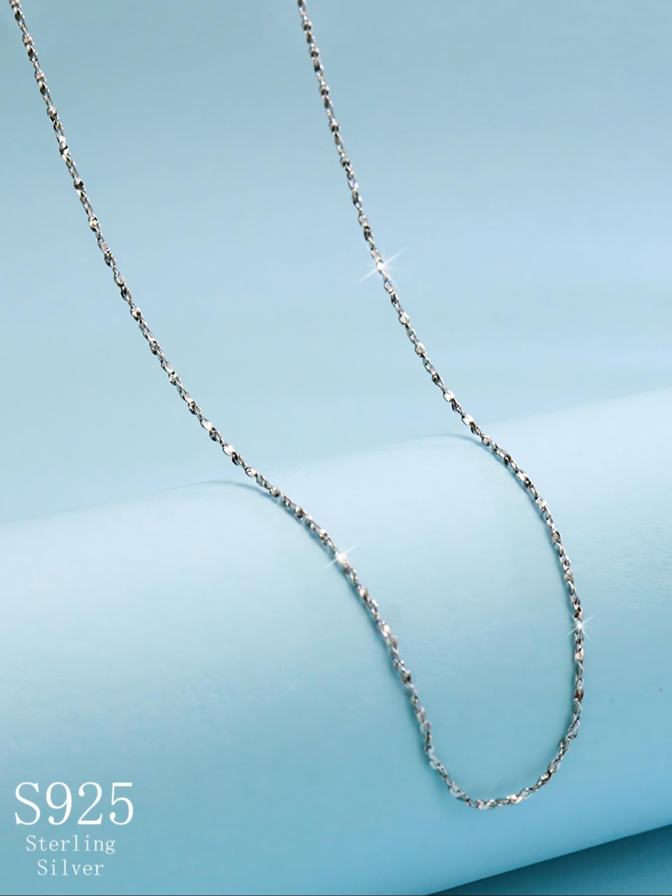 925 Sterling Silver Glitter Design Necklace for Women, Fashion Jewelry for Party, Daily Clothing Decor, Trendy All-match & Exquisite Jewelry for Birthday Gift