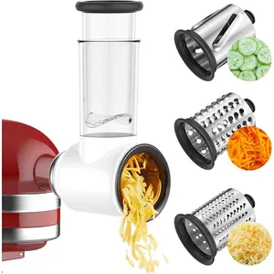 Slicer Shredder Attachment for Kitchenaid Stand Mixer, Cheese Grater Attachment, Food Slicer Salad Maker for Kitchen aid Mixer Accessories and Attachments with 3 Blades