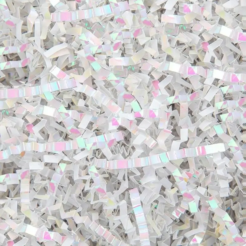 Gift Box Filler Paper, Crinkle Lafitte Grass Shredded Paper, Sparkling Metal Basket Lining Paper, Rainbow Colors for Easter, Bachelorette, Birthday, Wedding, Christmas, Halloween