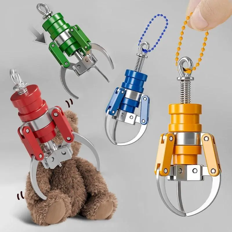 Creative Mini Gripper Fingertip Decompression Tool Keychain Doll Machine Claw DIY Pendant Fun Toy Gift